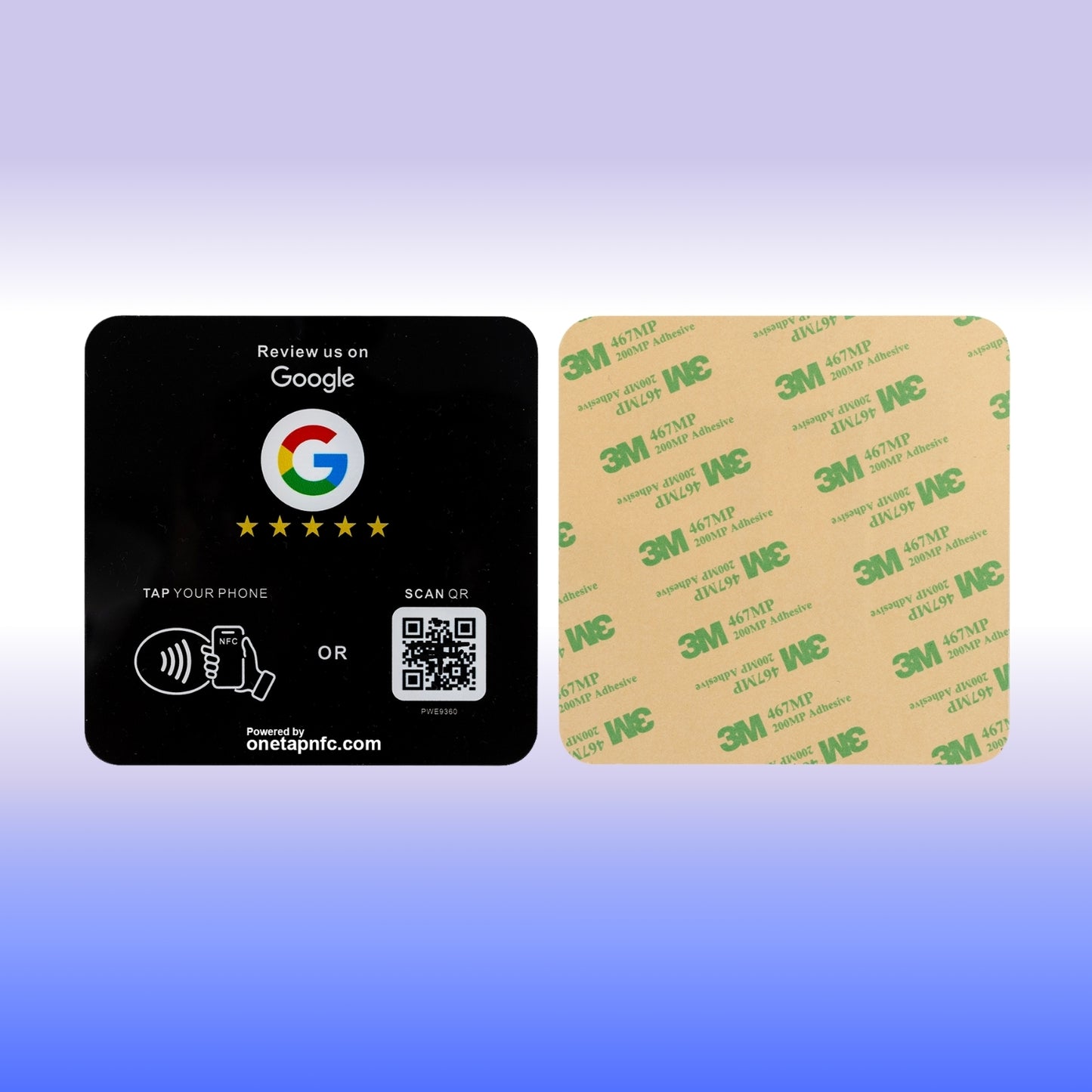 One Tap NFC Review Plate for Business | Tap + Scan QR Code (2-in-1)