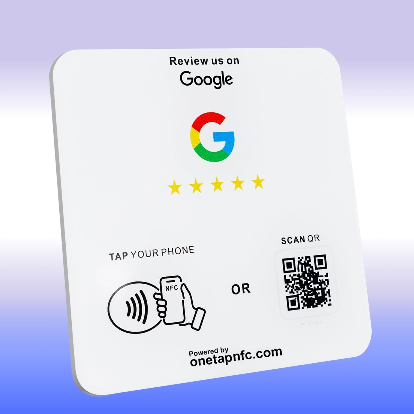One Tap NFC Review Plate for Business | Tap + Scan QR Code (2-in-1)