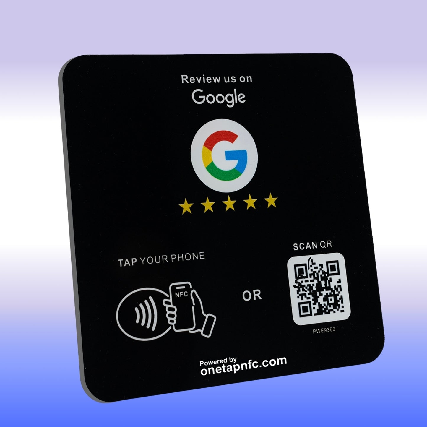 One Tap NFC Review Plate for Business | Tap + Scan QR Code (2-in-1)