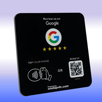 One Tap NFC Review Plate for Business | Tap + Scan QR Code (2-in-1)