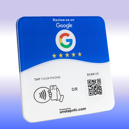 One Tap NFC Review Plate for Business | Tap + Scan QR Code (2-in-1)
